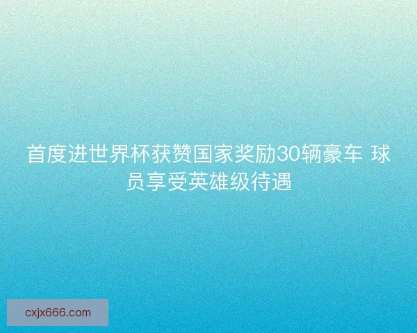 首度进世界杯获赞国家奖励30辆豪车 球员享受英雄级待遇
